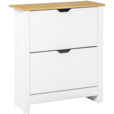 OEM Homcom Meuble À Chaussures 12 Paires, Armoire À Chaussures Étroite Avec 2 Tiroirs Rabattables Et Étagères Réglables, Style Moderne, Pour Couloir, Entrée, 72 X 26 X 80 Cm, Blanc Et Chêne - Publicité OEM Homcom Meuble À Chaussures 12 Paires, Armoire À Chaussures Étroite Avec 2 Tiroirs Rabattables Et Étagères Réglables, Style Moderne, Pour Couloir, Entrée, 72 X 26 X 80 Cm, Blanc Et Chêne - Publicité