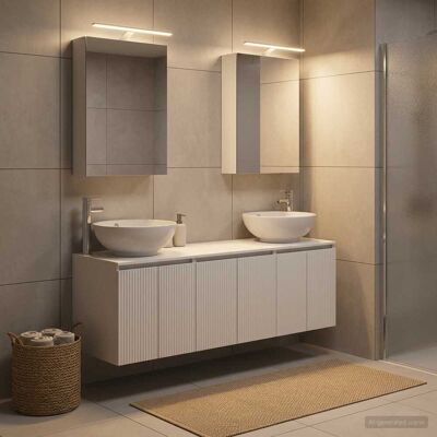 Ensemble D'Armoire De Salle De Bain 5 Pcs Blanc Vidaxl - Publicité Ensemble D'Armoire De Salle De Bain 5 Pcs Blanc Vidaxl - Publicité
