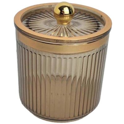 YUDO Organisateur De Cosmétiques, Boîte De Rangement Pour Outils De Maquillage, Pot Porte-cotons Pour Coiffeuse-amber - Publicité YUDO Organisateur De Cosmétiques, Boîte De Rangement Pour Outils De Maquillage, Pot Porte-cotons Pour Coiffeuse-amber - Publicité