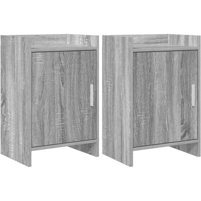 Tables De Chevet 2 Pcs Sonoma Gris 40 X 30 X 60 Cm Vidaxl - Publicité Tables De Chevet 2 Pcs Sonoma Gris 40 X 30 X 60 Cm Vidaxl - Publicité