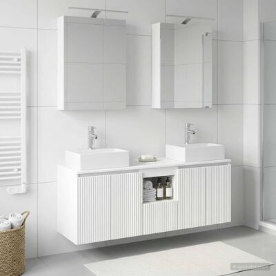 Ensemble D'Armoire De Salle De Bain 5 Pcs Blanc Vidaxl - Publicité Ensemble D'Armoire De Salle De Bain 5 Pcs Blanc Vidaxl - Publicité