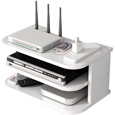 OEM Routeur Wifi Boîte De Rangement Étagères Flottantes Meuble Tv Rack Top Multicouche Rangement Étagère Pour Décoration Murale (jl04,blanc) - Publicité OEM Routeur Wifi Boîte De Rangement Étagères Flottantes Meuble Tv Rack Top Multicouche Rangement Étagère Pour Décoration Murale (jl04,blanc) - Publicité
