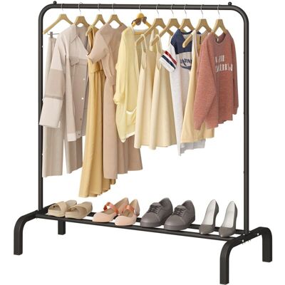 OEM Portant À Vêtements Avec Étagères À Chaussures, De Qualité Commerciale, Pour Présentation, Rangement, Noir-dou - Publicité OEM Portant À Vêtements Avec Étagères À Chaussures, De Qualité Commerciale, Pour Présentation, Rangement, Noir-dou - Publicité