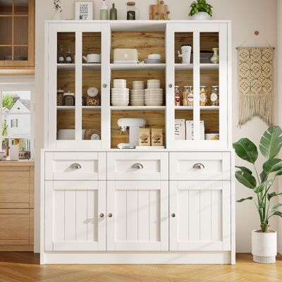 MIDUODUO Grand Placard Salon 140×38,5×175cm Blanc,vitrine D’exposition Et Rangement À Tiroirs,design Moderne Pour Intérieur. Publicité MIDUODUO Grand Placard Salon 140×38,5×175cm Blanc,vitrine D’exposition Et Rangement À Tiroirs,design Moderne Pour Intérieur. Publicité