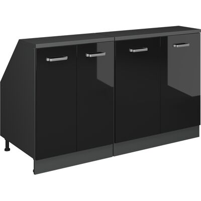 Ensembles De Meuble De Rangement Sous Pente Rion, Noir Haute Brillance, 140cm Lot De 2 Caissons 60 Cm De Profondeur, Vicco - Publicité Ensembles De Meuble De Rangement Sous Pente Rion, Noir Haute Brillance, 140cm Lot De 2 Caissons 60 Cm De Profondeur, Vicco - Publicité