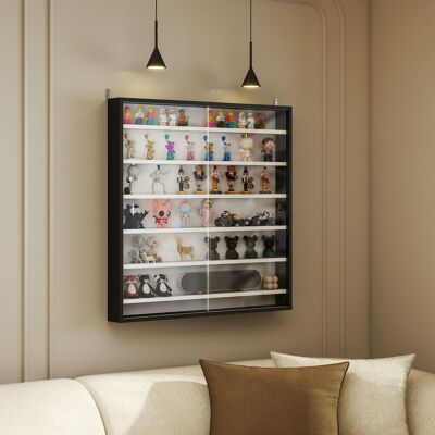 OEM Homcom Vitrine Murale Pour Collection - 6 Étagères Réglables En Hauteur & 2 Portes Coulissantes En Verre, 80x9,5x83cm - Publicité OEM Homcom Vitrine Murale Pour Collection - 6 Étagères Réglables En Hauteur & 2 Portes Coulissantes En Verre, 80x9,5x83cm - Publicité