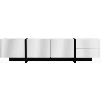 OEM Meuble Tv 190 Cm Avec 3 Portes Et 2 Tiroirs, Grand Espace De Rangement, Design Moderne - Publicité OEM Meuble Tv 190 Cm Avec 3 Portes Et 2 Tiroirs, Grand Espace De Rangement, Design Moderne - Publicité