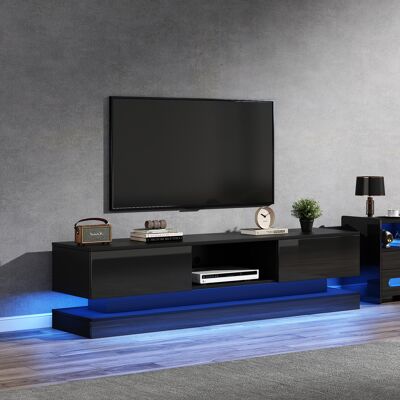 ACKERMAN Meuble Tv Noir Brillant 160 X 35 X 40,5 Cm Avec Éclairage Led, 2 Tiroirs, Commande Par Application, Conception Anti-basculement, Compatible Avec Les Téléviseurs 60 Pouces, Meubles Tv Et Supports Tv Ba - Publicité ACKERMAN Meuble Tv Noir Brillant 160 X 35 X 40,5 Cm Avec Éclairage Led, 2 Tiroirs, Commande Par Application, Conception Anti-basculement, Compatible Avec Les Téléviseurs 60 Pouces, Meubles Tv Et Supports Tv Ba - Publicité