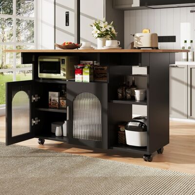ACKERMAN Îlot De Cuisine, Îlot De Cuisine Moderne, Meuble De Cuisine, Desserte Amovible, Buffet, Desserte De Salle À Manger Aspect Bois, Buffet, Table De Salle À Manger Multifonctionnelle Avec Rangement, Noir - Publicité ACKERMAN Îlot De Cuisine, Îlot De Cuisine Moderne, Meuble De Cuisine, Desserte Amovible, Buffet, Desserte De Salle À Manger Aspect Bois, Buffet, Table De Salle À Manger Multifonctionnelle Avec Rangement, Noir - Publicité