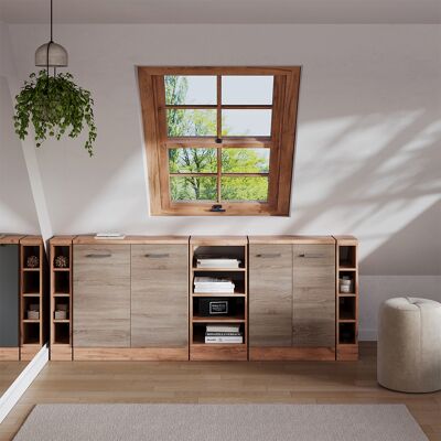 Ensembles De Meuble De Rangement Sous Pente Rion, Sonoma, 210cm Lot De 5 Caissons 60 Cm De Profondeur, Vicco - Publicité Ensembles De Meuble De Rangement Sous Pente Rion, Sonoma, 210cm Lot De 5 Caissons 60 Cm De Profondeur, Vicco - Publicité