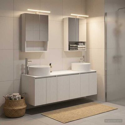 Ensemble D'Armoire De Salle De Bain 5 Pcs Blanc Vidaxl - Publicité Ensemble D'Armoire De Salle De Bain 5 Pcs Blanc Vidaxl - Publicité