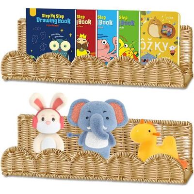 OEM Lot De 2 Petites Étagères Murales En Rotin – Style Bohème – Largeur : 40 Cm – Installation Facile (perçage Requis) – Pour Chambre D'Enfant, Chambre À Coucher Ou Salon - Publicité OEM Lot De 2 Petites Étagères Murales En Rotin – Style Bohème – Largeur : 40 Cm – Installation Facile (perçage Requis) – Pour Chambre D'Enfant, Chambre À Coucher Ou Salon - Publicité