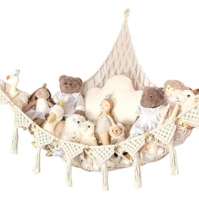 ALVIOR Storage Net - Cotton Rope Stuffed Animal Hammock - Triangular Hanging Toy Organizer For Nursery Corner - 1 Piece - Publicité ALVIOR Storage Net - Cotton Rope Stuffed Animal Hammock - Triangular Hanging Toy Organizer For Nursery Corner - 1 Piece - Publicité