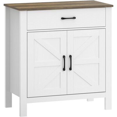 MH Buffet Greystone Design Rustique Rangement Optimisé Blanc Naturel & Marron Antique - Publicité MH Buffet Greystone Design Rustique Rangement Optimisé Blanc Naturel & Marron Antique - Publicité