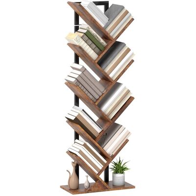 OEM Étagère À Livres, Étagère Autoportante À 9 Niveaux, Étroite, En Forme D'Arbre, Idéale Pour Le Bureau, Couleur Marron Rustique - Publicité OEM Étagère À Livres, Étagère Autoportante À 9 Niveaux, Étroite, En Forme D'Arbre, Idéale Pour Le Bureau, Couleur Marron Rustique - Publicité