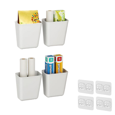 Generic 4 Pièces Boîtes De Rangement Murales Autocollantes, Boîte De Rangement Pour Porte D'Armoire De Cuisine, Pour Armoire, Salle De Bain, Réfrigérateur - Publicité Generic 4 Pièces Boîtes De Rangement Murales Autocollantes, Boîte De Rangement Pour Porte D'Armoire De Cuisine, Pour Armoire, Salle De Bain, Réfrigérateur - Publicité