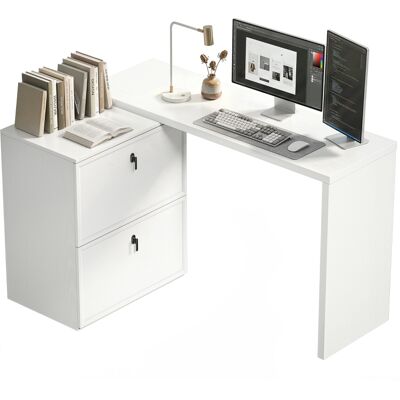 Generic Bureau D'Angle Réversible En Forme De L Avec 2 Tiroirs De Classement, Design Moderne Pour Petits Espaces De Bureau, Blanc - Publicité Generic Bureau D'Angle Réversible En Forme De L Avec 2 Tiroirs De Classement, Design Moderne Pour Petits Espaces De Bureau, Blanc - Publicité