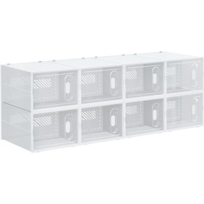 FLAMMKRAFT Meuble De Rangement 8 Cubes Modulable Empilable Blanc Transparent, Étagère À Chaussures Vêtements Livres Jouets, Bibliothèque Polyvalente Pour Salon Chambre Entrée. Publicité FLAMMKRAFT Meuble De Rangement 8 Cubes Modulable Empilable Blanc Transparent, Étagère À Chaussures Vêtements Livres Jouets, Bibliothèque Polyvalente Pour Salon Chambre Entrée. Publicité