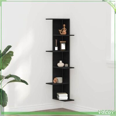 OEM Étagère D'Angle - Chêne Noir - 36,5 X 36,5 X 140 Cm - Bois D'Ingénierie - Design Contemporain - Publicité OEM Étagère D'Angle - Chêne Noir - 36,5 X 36,5 X 140 Cm - Bois D'Ingénierie - Design Contemporain - Publicité