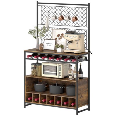 OEM Étagère De Cuisine Avec Plan De Travail, Panneaux En Maille Métallique, 5 Crochets, Meuble De Rangement Pour Épices, Casseroles Et Poêles, Marron - Publicité OEM Étagère De Cuisine Avec Plan De Travail, Panneaux En Maille Métallique, 5 Crochets, Meuble De Rangement Pour Épices, Casseroles Et Poêles, Marron - Publicité