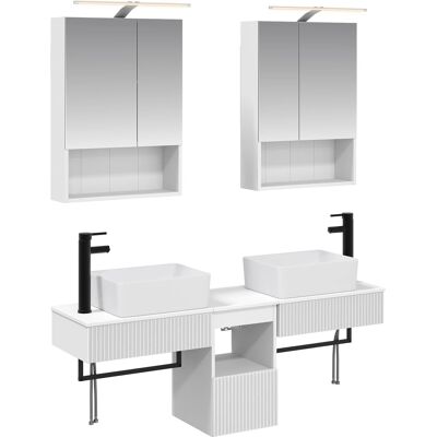 Ensemble D'Armoire De Salle De Bain 5 Pcs Blanc Vidaxl - Publicité Ensemble D'Armoire De Salle De Bain 5 Pcs Blanc Vidaxl - Publicité