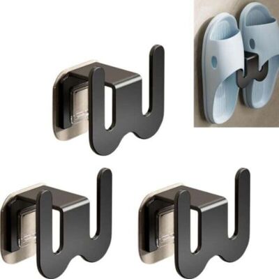 OEM Lot De 3 Porte-pantoufles Noirs, 7,6 X 5,1 Cm, En Aluminium, Sans Trou De Perforation, Pour Suspendre Des Pantoufles, Pour Rendre Votre Chambre Bien Rangée, Utilisé Pour La Chambre Et La Salle De Bain - Publicité OEM Lot De 3 Porte-pantoufles Noirs, 7,6 X 5,1 Cm, En Aluminium, Sans Trou De Perforation, Pour Suspendre Des Pantoufles, Pour Rendre Votre Chambre Bien Rangée, Utilisé Pour La Chambre Et La Salle De Bain - Publicité