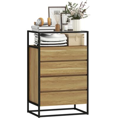 DEVOKO Commode De Rangement, En Acier, En Verre, 60 X 40 X 94,5 Cm, Avec Tiroirs, Étagères De Rangement, Pour Chambre Salon, Rangement Maison - Publicité DEVOKO Commode De Rangement, En Acier, En Verre, 60 X 40 X 94,5 Cm, Avec Tiroirs, Étagères De Rangement, Pour Chambre Salon, Rangement Maison - Publicité
