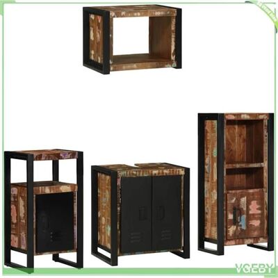 OEM Ensemble De Meubles De Salle De Bain - Faf7291712428142 - Bois Recyclé - 4 Pièces - Style Industriel - Publicité OEM Ensemble De Meubles De Salle De Bain - Faf7291712428142 - Bois Recyclé - 4 Pièces - Style Industriel - Publicité