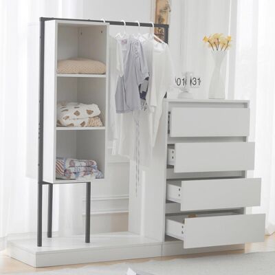OEM Commode, Armoire, Armoire Blanche, Buffet, Penderie, Dimensions : L 140 Cm X L 40 Cm X H 135 Cm, Blanc - Publicité OEM Commode, Armoire, Armoire Blanche, Buffet, Penderie, Dimensions : L 140 Cm X L 40 Cm X H 135 Cm, Blanc - Publicité