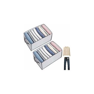 OEM 2 Pièces Organisateur De Placard Tiroir Vêtements Système D'Organisation De Boîte De Rangement Pliable Boîte Organisateur De Placard Empilable Renforcée Pour Pantalons, Jeans, Tshirt, Sousvêtements - Publicité OEM 2 Pièces Organisateur De Placard Tiroir Vêtements Système D'Organisation De Boîte De Rangement Pliable Boîte Organisateur De Placard Empilable Renforcée Pour Pantalons, Jeans, Tshirt, Sousvêtements - Publicité