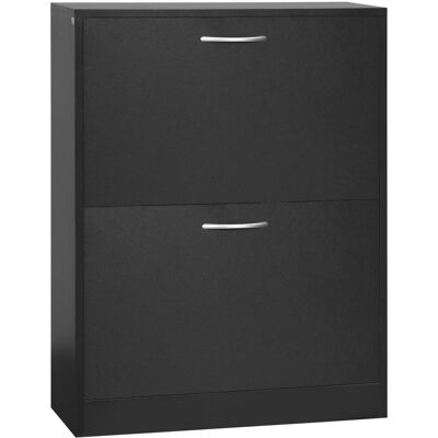 OEM Armoire À Chaussures Meuble À Chaussures Dim. 60l X 24l X 80h Cm 2 Portes Abattantes Noir - Publicité OEM Armoire À Chaussures Meuble À Chaussures Dim. 60l X 24l X 80h Cm 2 Portes Abattantes Noir - Publicité