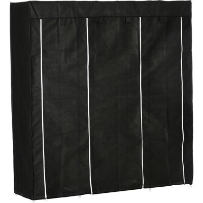 ACKERMAN Armoire En Tissu Avec Fermeture Éclair, 1 Tringle À Vêtements, 10 Clayettes, 150x43x162,5cm, Tissu Non-tissé, Compacte Et Robuste - Publicité ACKERMAN Armoire En Tissu Avec Fermeture Éclair, 1 Tringle À Vêtements, 10 Clayettes, 150x43x162,5cm, Tissu Non-tissé, Compacte Et Robuste - Publicité
