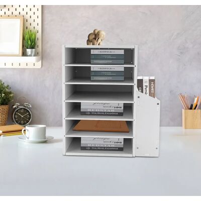 CNCEST Classeur De Fichiers À 6 Fentes, Tablette En Pvc Pour Ranger Du Papier A4, Des Lettres, Des Livres, Des Magazines, 25,4 30 41cm - Publicité CNCEST Classeur De Fichiers À 6 Fentes, Tablette En Pvc Pour Ranger Du Papier A4, Des Lettres, Des Livres, Des Magazines, 25,4 30 41cm - Publicité