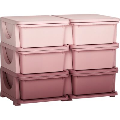 DEVOKO Boîte De Rangement En Plastique, Rangement Pour Jouets, 6 Tiroirs, Organiseur De Jouets, Commode Dans La Chambre De Bébé, Rose - Publicité DEVOKO Boîte De Rangement En Plastique, Rangement Pour Jouets, 6 Tiroirs, Organiseur De Jouets, Commode Dans La Chambre De Bébé, Rose - Publicité