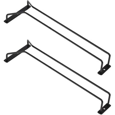 GRASSLIN Lot De 2 Porte-verres Métal Noir, Support Sous Armoire 35,5 Cm, Rangement Verre À Pied, Pour Cuisine Bar - Publicité GRASSLIN Lot De 2 Porte-verres Métal Noir, Support Sous Armoire 35,5 Cm, Rangement Verre À Pied, Pour Cuisine Bar - Publicité