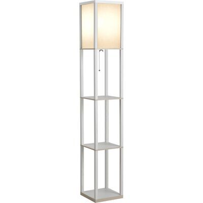 OEM Lampadaire Étagère 26l X X 160h Cm 3 Étagères 4 Niveaux Mdf Blanc - Publicité OEM Lampadaire Étagère 26l X X 160h Cm 3 Étagères 4 Niveaux Mdf Blanc - Publicité