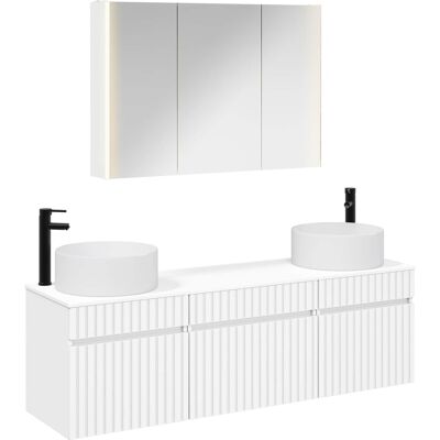 Ensemble D'Armoire De Salle De Bain 4 Pcs Blanc Vidaxl - Publicité Ensemble D'Armoire De Salle De Bain 4 Pcs Blanc Vidaxl - Publicité