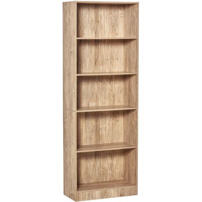 OEM Bibliothèque Étagère De Rangement 5 Niveaux Étagères Réglables 63 X 29.2 X 176 Cm Bois Naturel - Publicité OEM Bibliothèque Étagère De Rangement 5 Niveaux Étagères Réglables 63 X 29.2 X 176 Cm Bois Naturel - Publicité