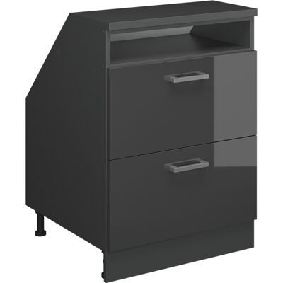 Meuble De Rangement Sous Pente Rion, Anthracite Haute Brillance, 60x81.6cm 2 Tiroirs, 60 Cm De Profondeur, Vicco - Publicité Meuble De Rangement Sous Pente Rion, Anthracite Haute Brillance, 60x81.6cm 2 Tiroirs, 60 Cm De Profondeur, Vicco - Publicité