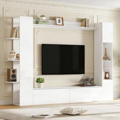 OEM Meuble Mural De Salon, Vitrines Avec Portes Réversibles (lot De 4), Meuble Compact Offrant Un Grand Espace De Rangement, Meuble Tv, Vitrine, Meuble De Rangement, Spécialement Conçu Pour Le Salon, Blan - Publicité OEM Meuble Mural De Salon, Vitrines Avec Portes Réversibles (lot De 4), Meuble Compact Offrant Un Grand Espace De Rangement, Meuble Tv, Vitrine, Meuble De Rangement, Spécialement Conçu Pour Le Salon, Blan - Publicité