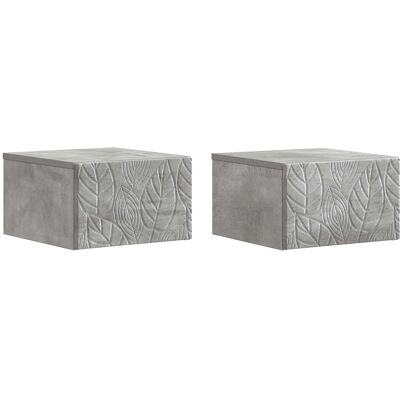 Cabinet De Chevet Mural 2 Pcs Gris Béton 49 X 34,5 X 20 Cm Vidaxl - Publicité Cabinet De Chevet Mural 2 Pcs Gris Béton 49 X 34,5 X 20 Cm Vidaxl - Publicité