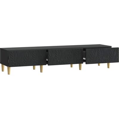 Vidaxl Tv Cabinet 147 X 34.5 X 30 Cm Black Engineered Wood - Publicité Vidaxl Tv Cabinet 147 X 34.5 X 30 Cm Black Engineered Wood - Publicité