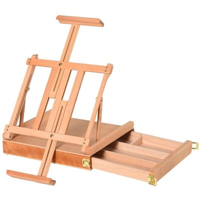 OEM Chevalet D'Atelier En Bois De Hêtre, Pliable Et Inclinable, Avec Tiroir, Naturel, 42 X 36 X 12,5 Cm, Pour Matériel D'Artiste - Publicité OEM Chevalet D'Atelier En Bois De Hêtre, Pliable Et Inclinable, Avec Tiroir, Naturel, 42 X 36 X 12,5 Cm, Pour Matériel D'Artiste - Publicité