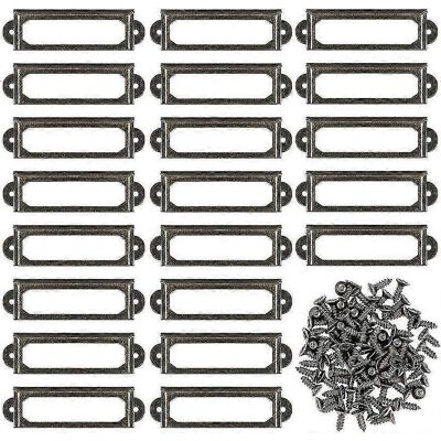 LEDE 50 Porte-étiquettes En Métal Pour Meubles, Tiroirs, Armoires, Cartes, Plaques Nominatives, Cadres Avec Vis Pour Bureau, Étagère, Bibliothèque, Bronze (59 X 17 Mm) - Publicité LEDE 50 Porte-étiquettes En Métal Pour Meubles, Tiroirs, Armoires, Cartes, Plaques Nominatives, Cadres Avec Vis Pour Bureau, Étagère, Bibliothèque, Bronze (59 X 17 Mm) - Publicité