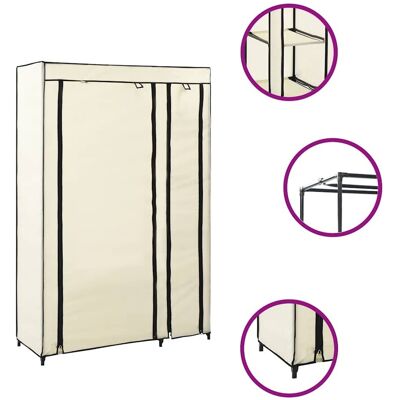 DESIGN IN Garde-robes Pliables 2 Pcs Crème 110x45x175 Cm Tissu - Publicité DESIGN IN Garde-robes Pliables 2 Pcs Crème 110x45x175 Cm Tissu - Publicité