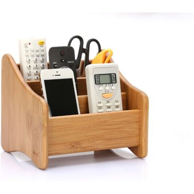OEM Boîte De Rangement En Bois, 3 Compartiments, Support Pour Télécommande, Organiseur De Bureau - Publicité OEM Boîte De Rangement En Bois, 3 Compartiments, Support Pour Télécommande, Organiseur De Bureau - Publicité