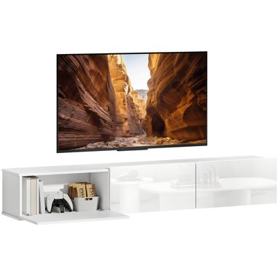 IROVAMI Meuble Tv Suspendu, Fixation Murale, 3 Tiroirs, Grand Espace De Rangement, 180 Cm, Contreplaqué, Blanc - Publicité IROVAMI Meuble Tv Suspendu, Fixation Murale, 3 Tiroirs, Grand Espace De Rangement, 180 Cm, Contreplaqué, Blanc - Publicité
