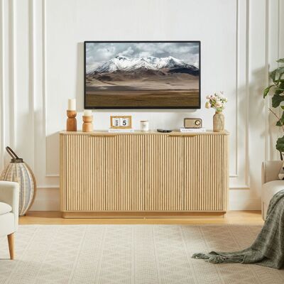 ACKERMAN Buffet 160 Cm, Lignes Verticales, Design Ondulé, Avec Rangement, Meuble Tv Bas Pour Chambre, Salon Et Entrée, 160x80x40 Cm, Décor Chêne - Publicité ACKERMAN Buffet 160 Cm, Lignes Verticales, Design Ondulé, Avec Rangement, Meuble Tv Bas Pour Chambre, Salon Et Entrée, 160x80x40 Cm, Décor Chêne - Publicité