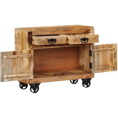 Maison La Vie - Buffet Salon Moderne - Meuble De Rangement - 80x30x65 Cm Bois De Manguier Brut Massif Bu1822 - Publicité Maison La Vie - Buffet Salon Moderne - Meuble De Rangement - 80x30x65 Cm Bois De Manguier Brut Massif Bu1822 - Publicité