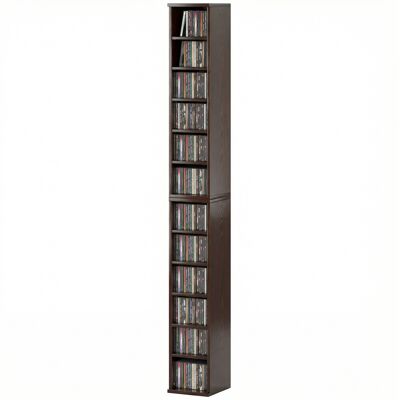 OEM Lot De 2 Étagères Colonnes Armoire De Rangement Cd-dvd 12 Compartiments 21 X 22,5 X 88,5 Cm Capacité 204 Cd Marron - Publicité OEM Lot De 2 Étagères Colonnes Armoire De Rangement Cd-dvd 12 Compartiments 21 X 22,5 X 88,5 Cm Capacité 204 Cd Marron - Publicité